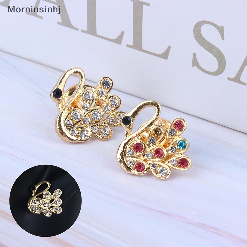 Mornin Berlian Imitasi Swan Bros Untuk Wanita Hewan Pin Elegan Aksesoris Pernikahan Coat Jewelry High Quality id