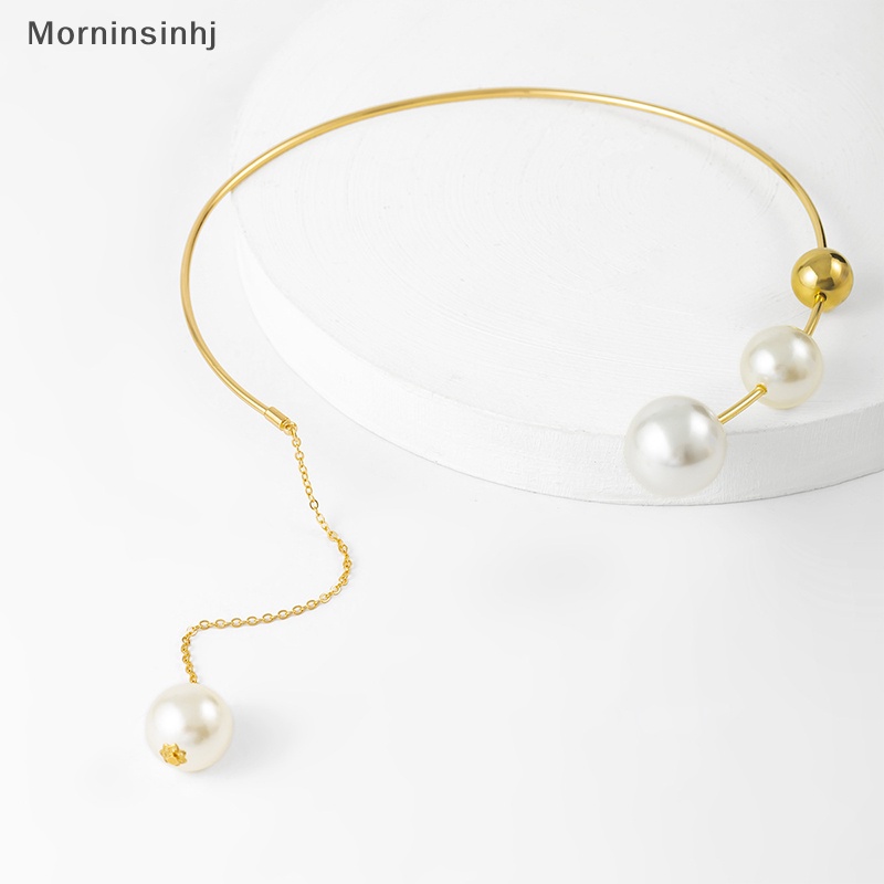 Mornin Elegan Pembukaan Adjustable Mutiara Choker Kalung Rantai Klavikula Fashion Kalung Untuk Wanita Perhiasan Pernikahan Kerah id