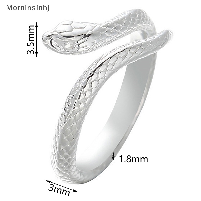 Mornin Kreatif Cincin Ular Mode Hewan Jari Cincin Pembukaan Adjustable Kepribadian Cincin Untuk Pria Wanita Ekor Cincin Perhiasan id