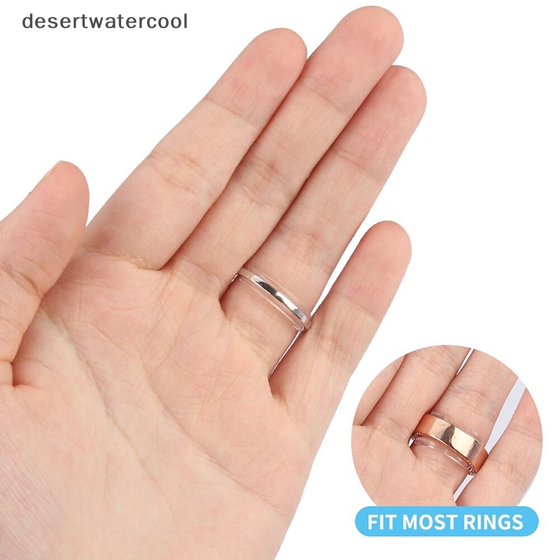 Deid 8ukuran Silikon Invisible Clear Ring Size Adjuster Mengencangkan Pengecil Alat Perhiasan Martijn