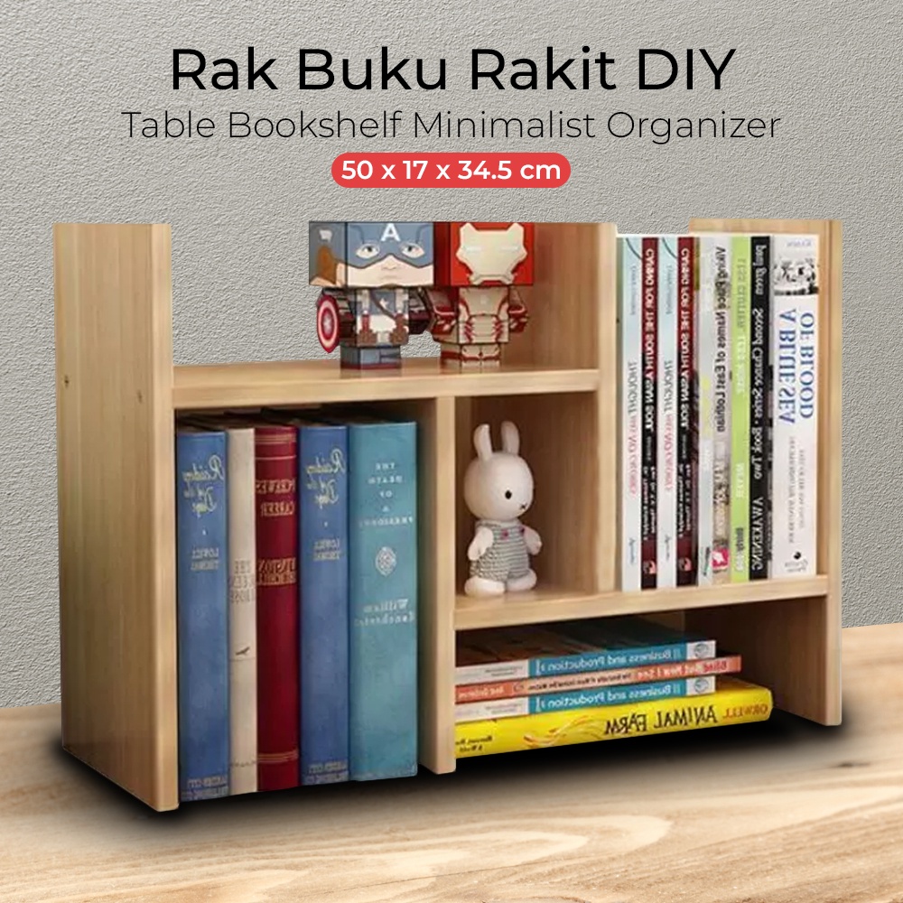 Rak Buku Rakit DIY Table Bookshelf Minimalist Organizer - ZW404