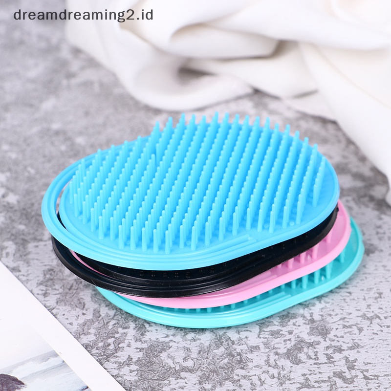 (drea) 1pcs Pocket Travel Sikat Sisir Rambut Pria Jenggot Kumis Palm Pijat Kulit Kepala //