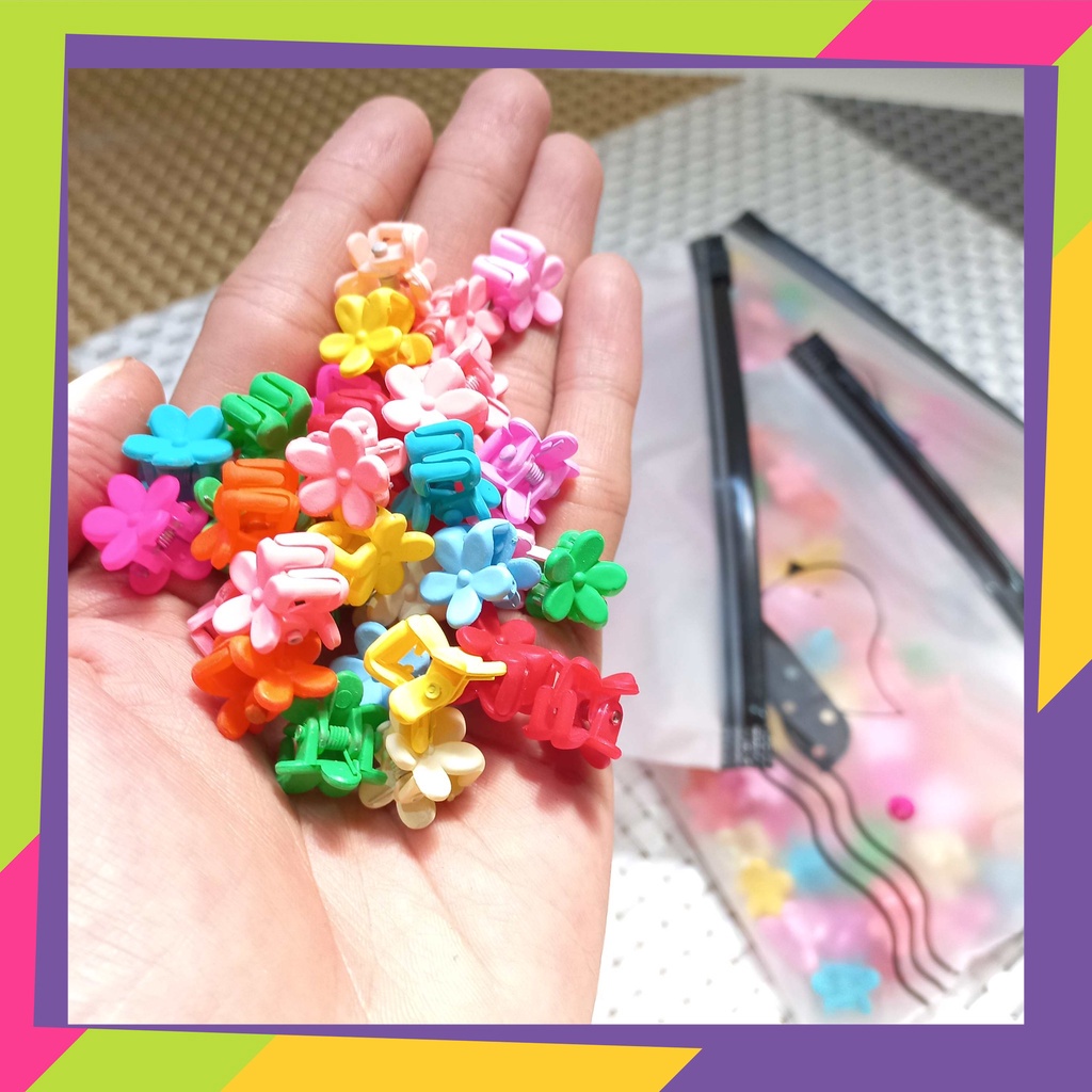1737 / Jepitan rambut anak unik model mini isi 50pcs / Jepitan rambut anak lucu colorful