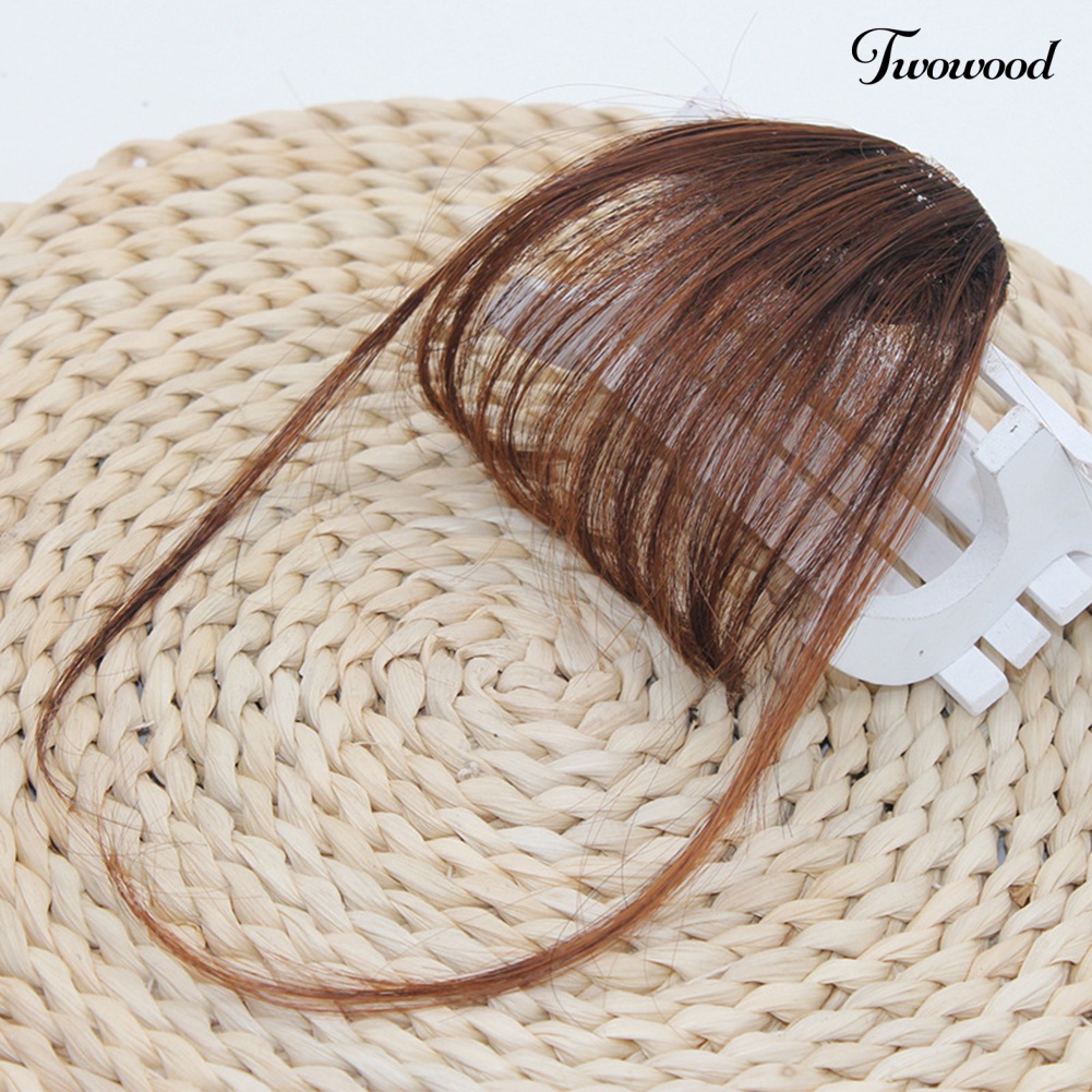 Twowood Wanita Rambut Palsu Klip Air Bangs Wig Full Tipis Rapi Pinggiran Ekstensi Sopak