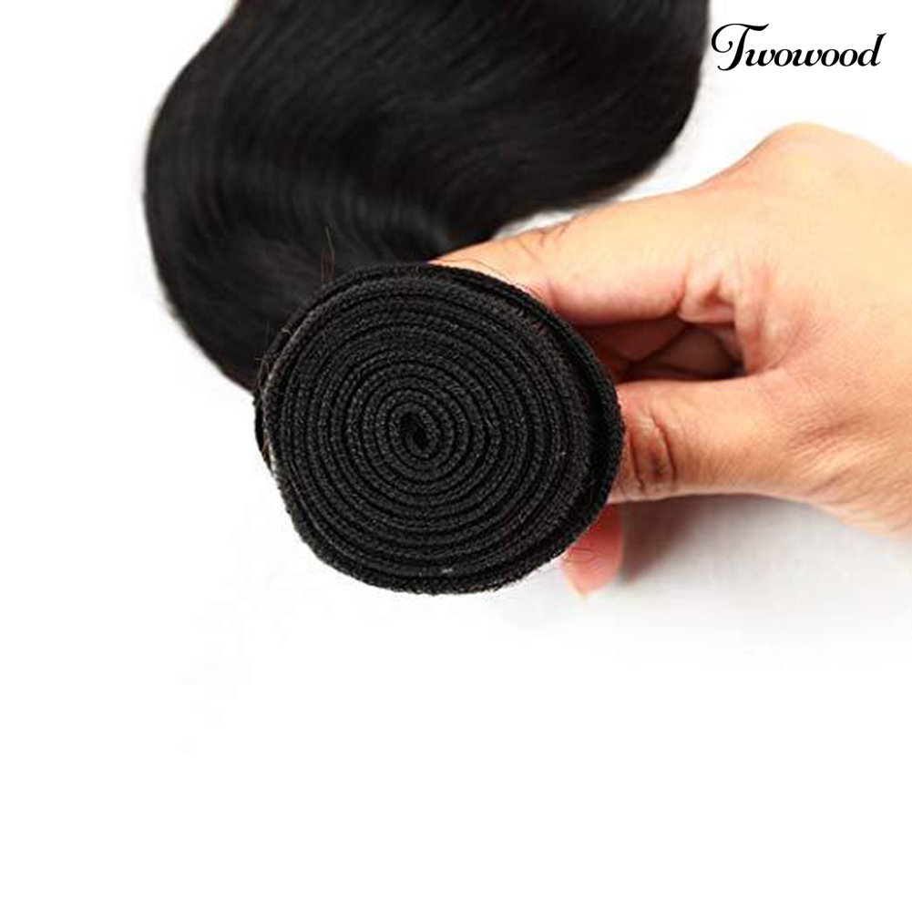 Twowood Wanita Lurus Panjang Rambut Sintetis Tahan Panas Serat Wig Ekstensi Sopak