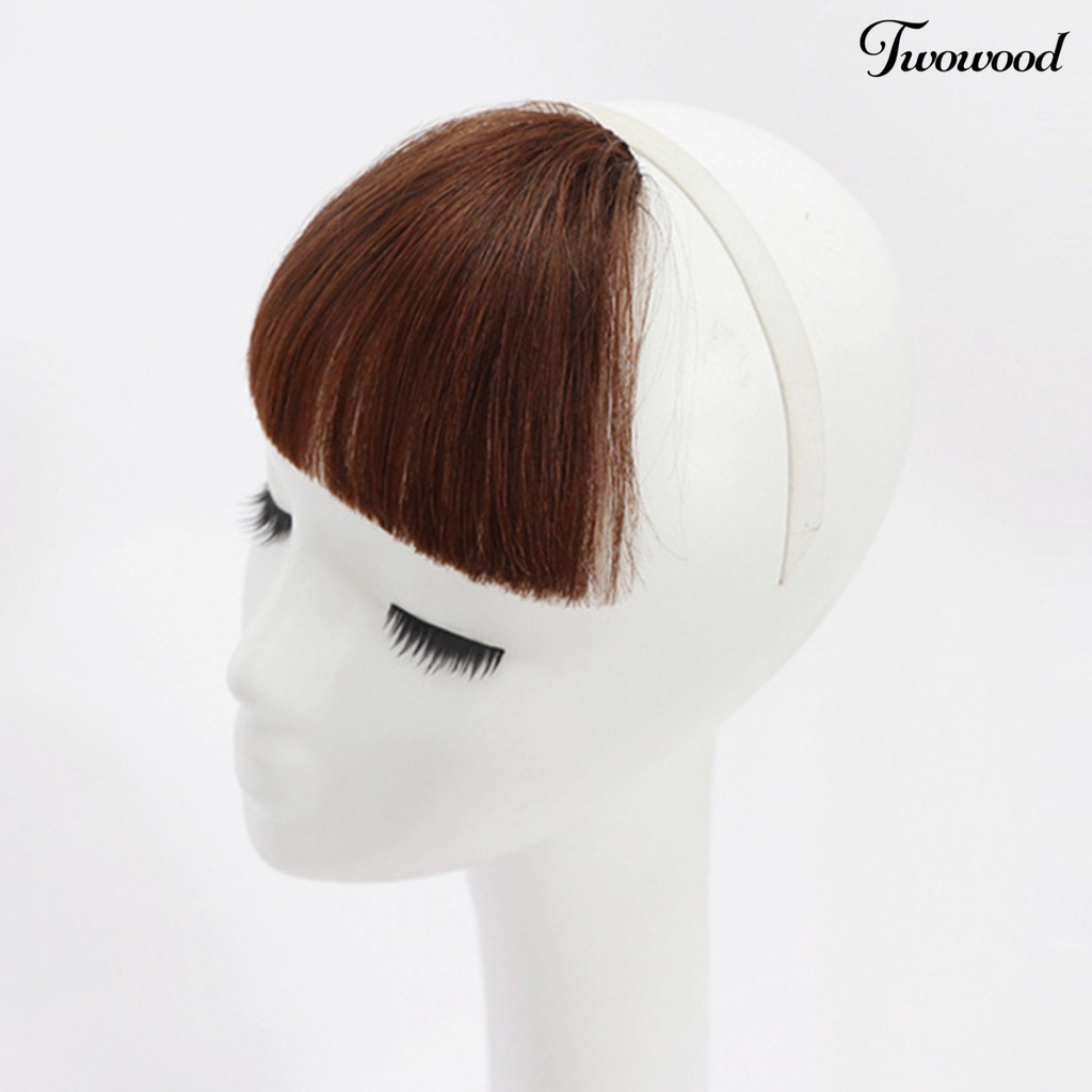 Twowood Wig Breathable Halus Serat Suhu Tinggi Tumpul Depan Fringe Wig Untuk Anak Perempuan