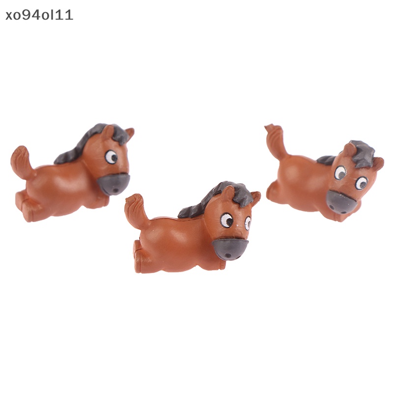 Xo 1Pc Mini Simulasi Model Kuda Coklat Hewan Liar Ornamen Boneka Kecil Dekorasi OL