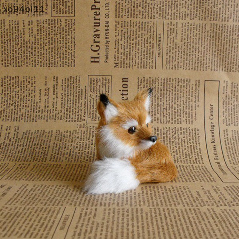 Xo Mini Squatg Fox Model Lucu Simulasi Rubah Dekorasi Rumah Hadiah Ulang Tahun Pernikahan Boneka Kerajinan Mewah Model Hewan Figurine OL