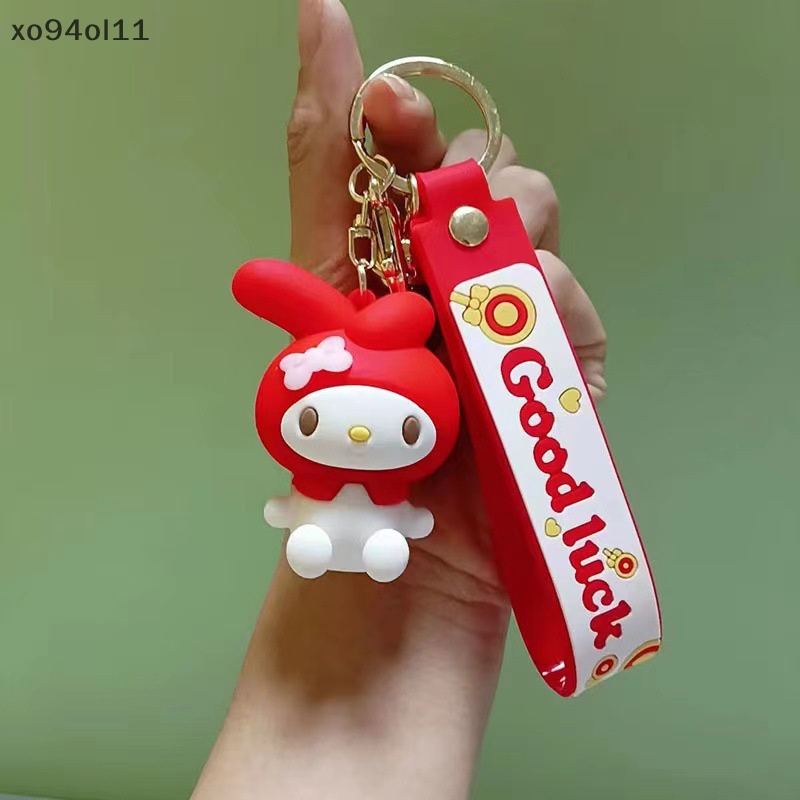 Xo Sanrio Gantungan Kunci Lucu Kuromi Melody Keyring Kawaii Fashion Cross-Dressing Boneka Telepon Ransel Liontin Untuk Hadiah Ulang Tahun Gadis OL