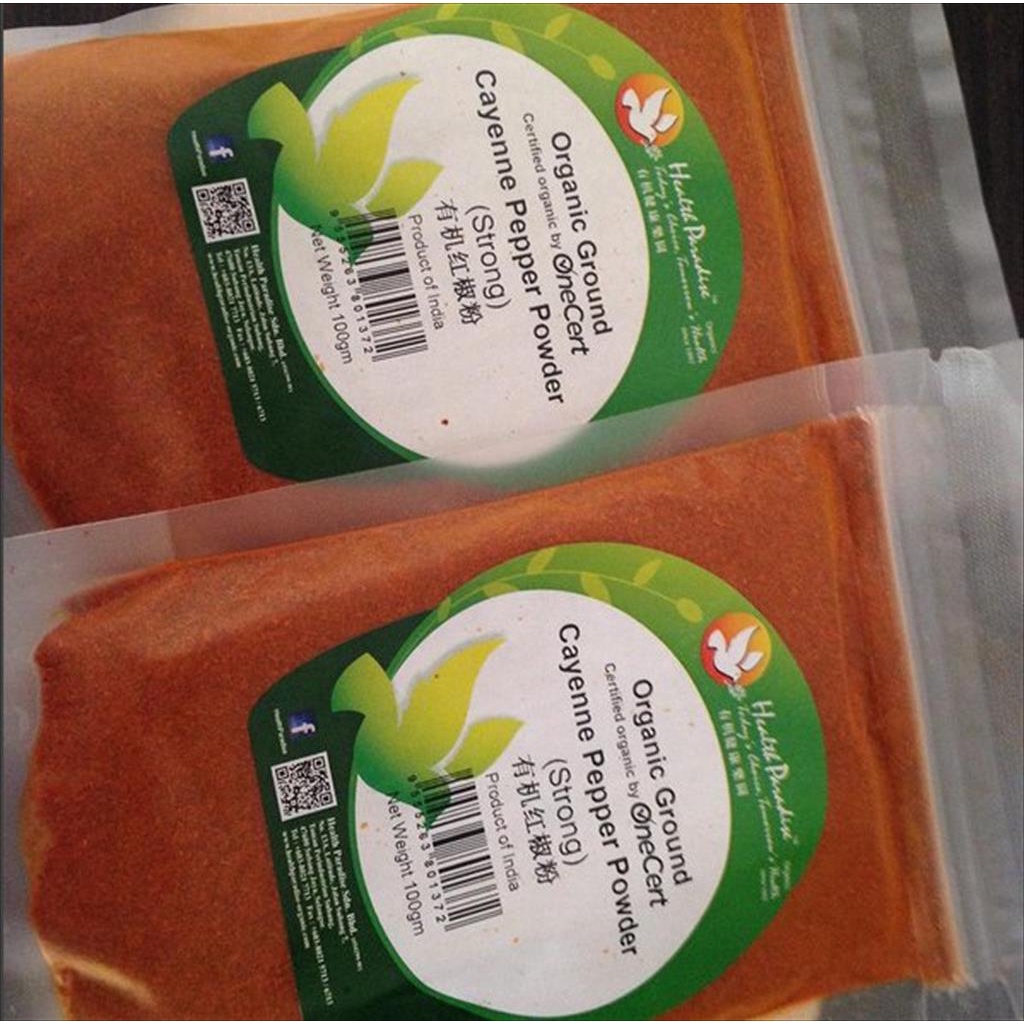 Organic Ground Cayenne Pepper Powder ( Strong ) Bubuk Cabe - 100 gr