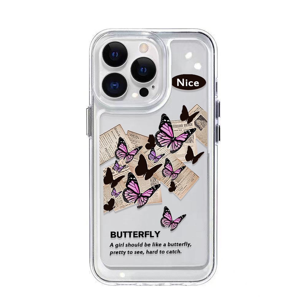 Butterfly Case Untuk Redmi Note10 11 11E 11S 12 8 8T 9 9S 10 Xiaomi 11T 12T 13Pro 13 Mi 10 10 Pro 10T Lite 10T 11 12 Poco F3 F4 M3 X3 X4 X5 Pro Akrilik Space TPU Cover Belakang