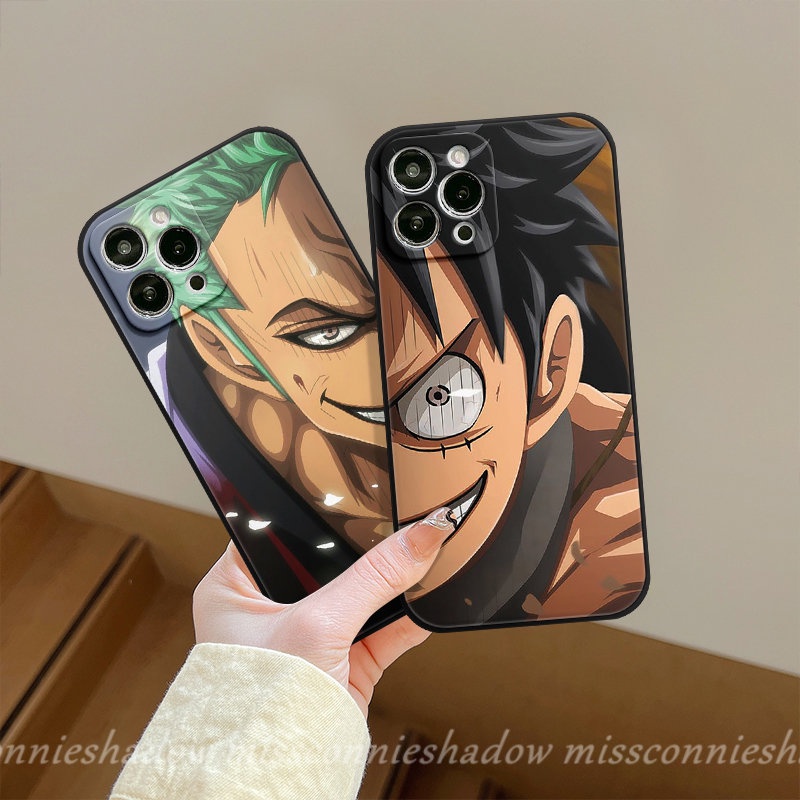 One Piece Luffy Untuk Oppo A31 A94 A57 A15 A95 A78 A17 A76 A52 A53 A1K A96 A36 A5 A74 A11 A55 Reno 8T 8 7 6 5F 5 A7 A5s A3s A12 A54 A16 A9 Penutup Tepi Lurus Zoro Case Smile Keren