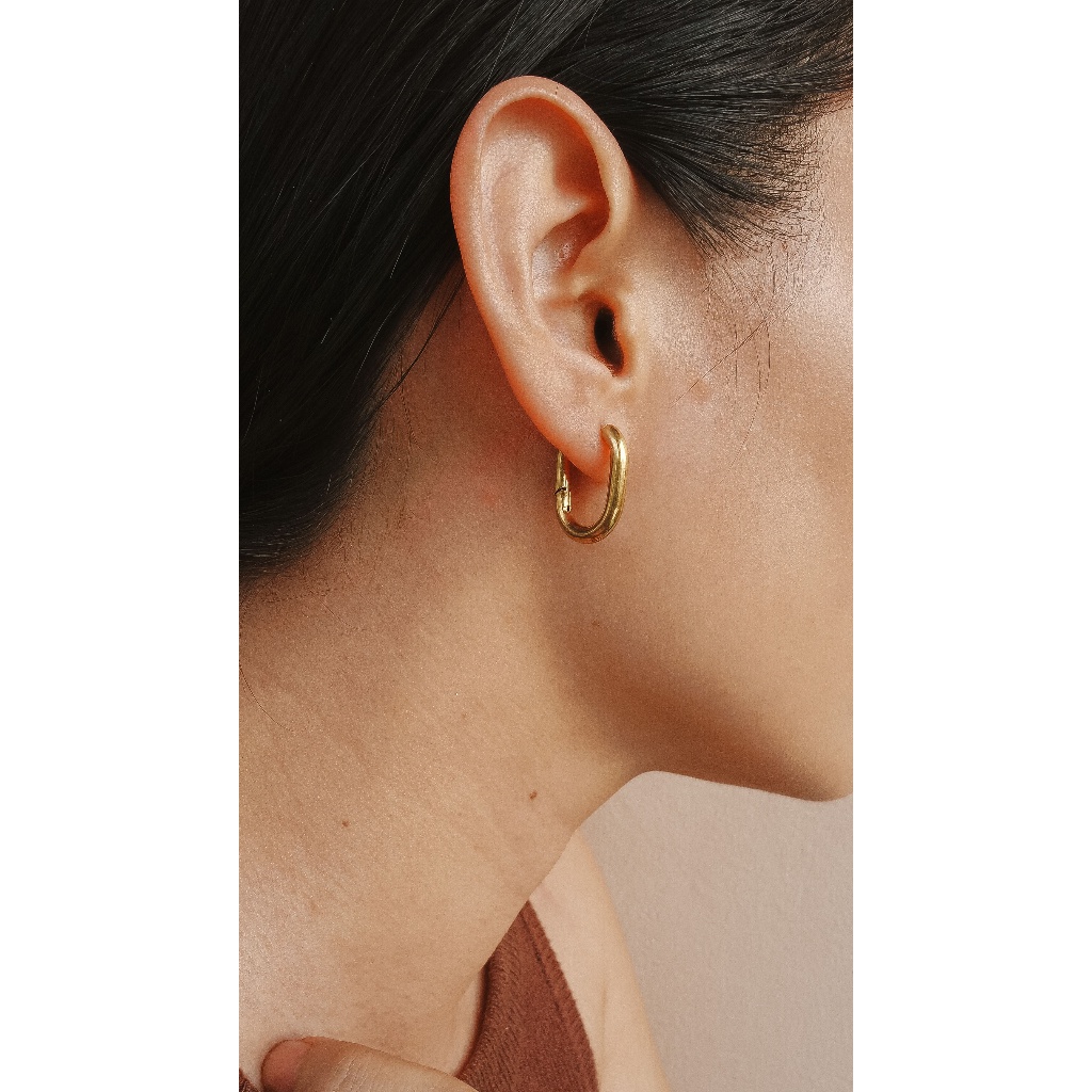 (ANTING ANTI KARAT) - LOGAN EARRINGS / HOOPS / HUGGIES - STAINLESS STEEL