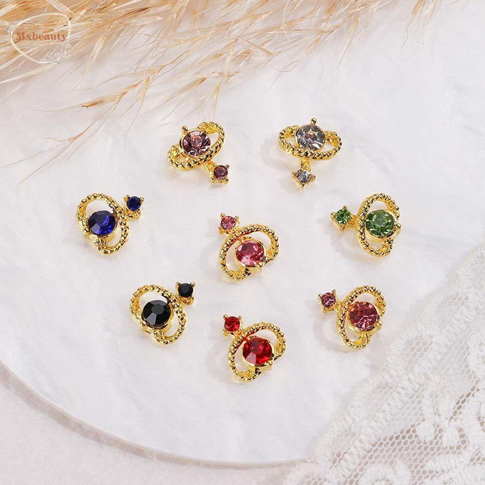 Mxbeauty Planet Kuku Berlian Imitasi Wanita 10 Pcs Pesona Kuku Manikur Aksesoris Logam Nail Art 3D Nail Art Drills