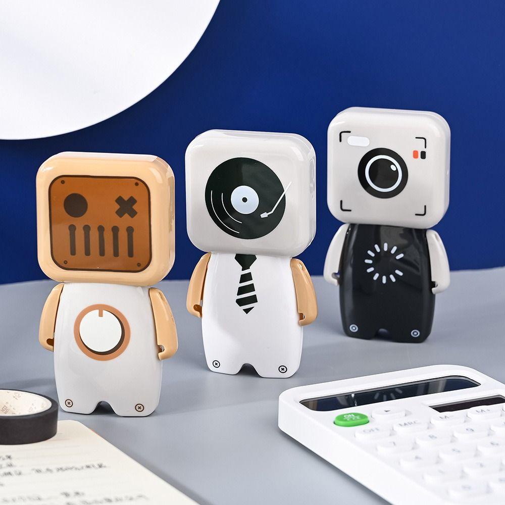 Mxbeauty Tape Koreksi Bentuk Robot 5mm*8m Korektor Tulisan Kawaii Siswa Kreatif Perlengkapan Sekolah Alat Koreksi Error
