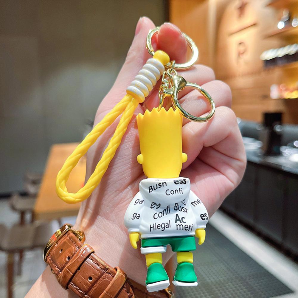 Timekey Kartun Anggota Keluarga Gantungan Kunci Wanita Pria Kreatif Anime Figurine Keyrings Untuk Pasangan Handbag Charms O7T2