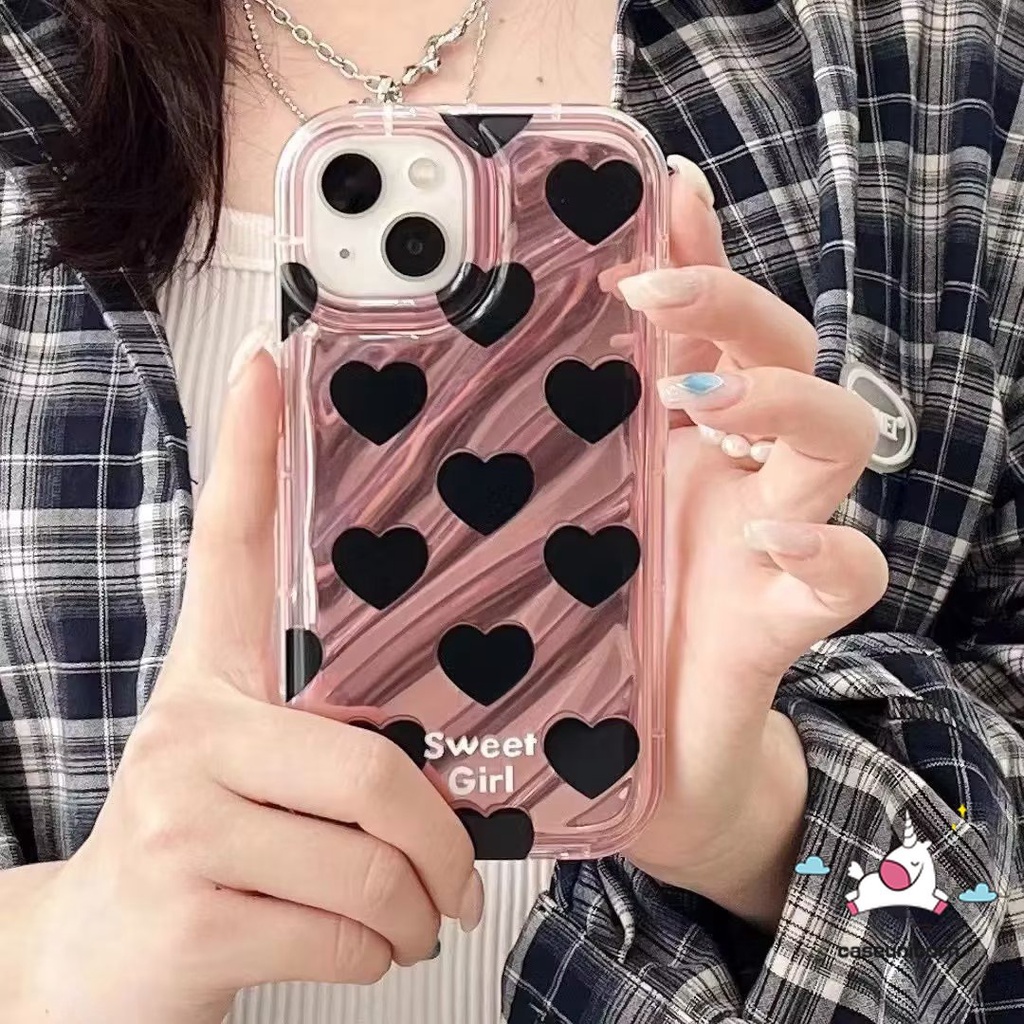 Casing Kartu Laser Cinta Hati Warna Dazzle Mewah Kompatibel Untuk IPhone 7plus13 11 14 12 Pro MAX XR 6 6S 7 8 Plus X XS MAX 8Plus SE 2020 3D Stereo Bergelombang Kreatif Star Tree Case