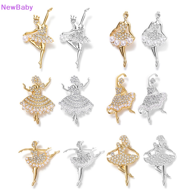 Newbaby Fashion Berlian Imitasi Lucu Menari Gadis Bros Kristal Balet Penari Bros Pin Untuk Wanita Pernikahan Korsase Aksesoris Perhiasan Hadiah ID