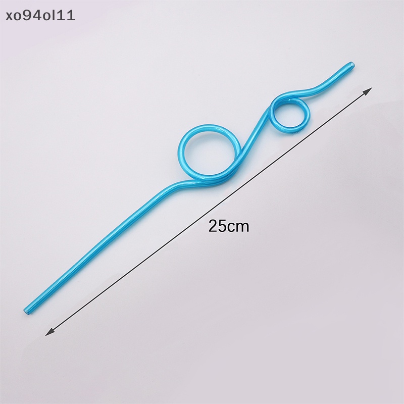 Xo 10pcs Sedotan Lengkung Warna-Warni Sedotan Berbentuk Hewan Peliharaan Crazy Curly Plastik Untuk Pesta Bar OL
