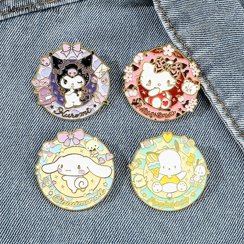 Mornin Pin Lucu Sanrio Hello Kitty Kuromi Lencana Anime Populer Bros Siswa Kartun Enamel Kerah Pin Untuk Aksesoris Ransel id