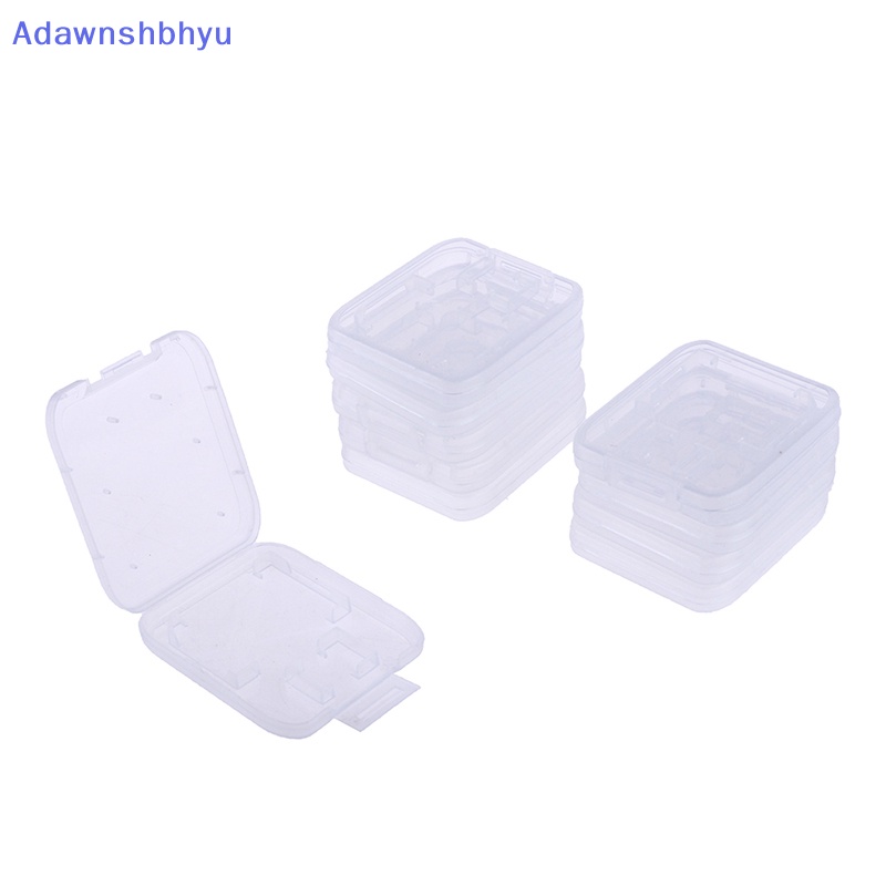 Adhyu 10Pcs Transparan SD TF CF Memory Card Storage Box Holder Kotak Pelindung Case ID