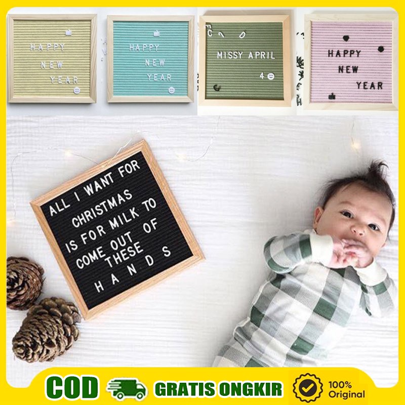 

Letter Board - Papan Nama Bayi - Felt Letter Board - Papan Tulis Custom - Letter Board Kekinian SmileGirl 25x25