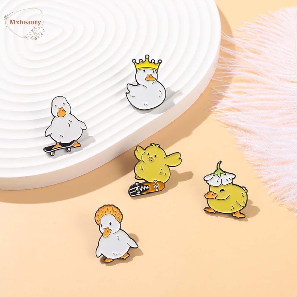 Mxbeauty Bros Bebek Lucu Kerah Bros Aksesoris Perhiasan Skate Angsa Nakal Lencana Pin Enamel Hewan Pin