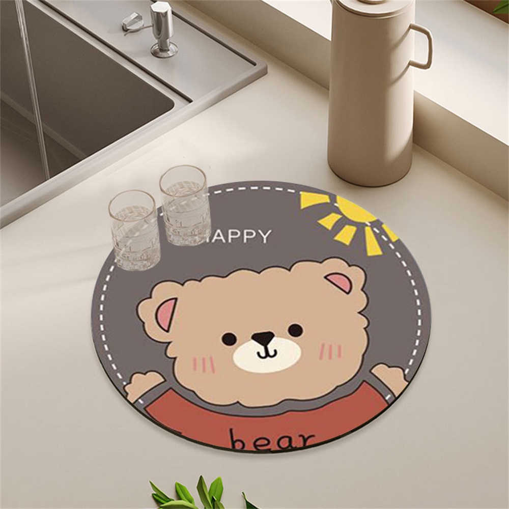 ღ Kartun Tikar Insulasi Panas Cute Diatom Lumpur Coaster Tikar Meja Makan Anti Panas Ins Alat Peraga Berpose Sederhana Anti-slip Alas Mouse Aksesoris Dapur