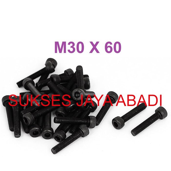 BAUT L BAJA HITAM GRADE 12.9 M30 X 70 / HEX SOCKET HEAD CAP SCREW M3 M4 M5 M6 M8 M10 M12 M14 M16 M18