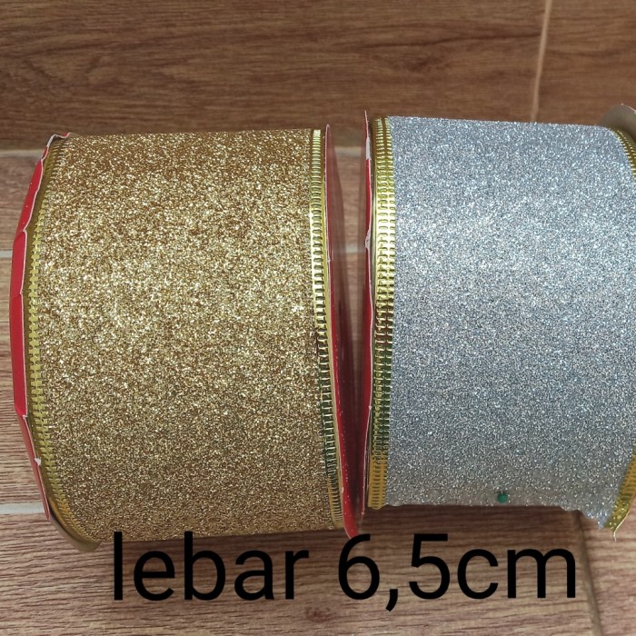 

Promo Terjangkau Pita glitter lebar 6,5cm - emas jaring