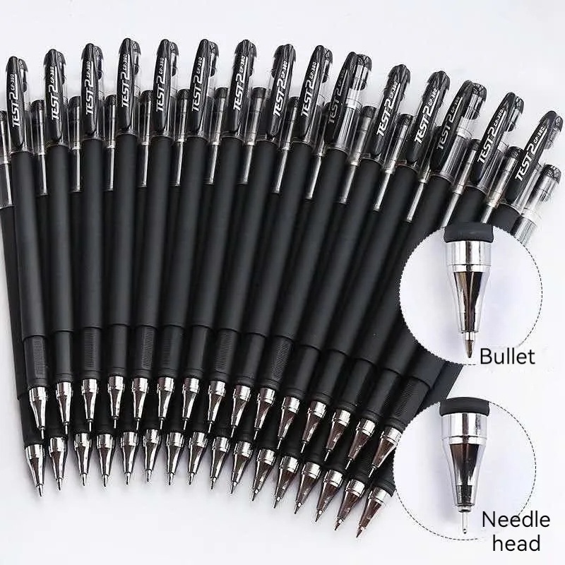 0.5 /0.35mm Karbon Tinta Hitam Frosted Pena Netral/Bisnis Tanda Tangan Pulpen Jarum/Bullet Tip Netral Pen Perlengkapan Alat Tulis Ujian Mahasiswa Kantor