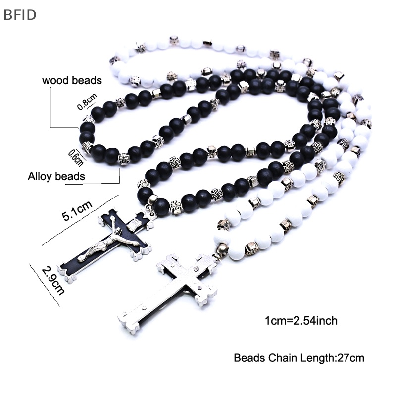 [BFID] Kalung Manik-Manik Rosario Doa Liontin Salib Fashion Untuk Hadiah Perhiasan Kristen [ID]