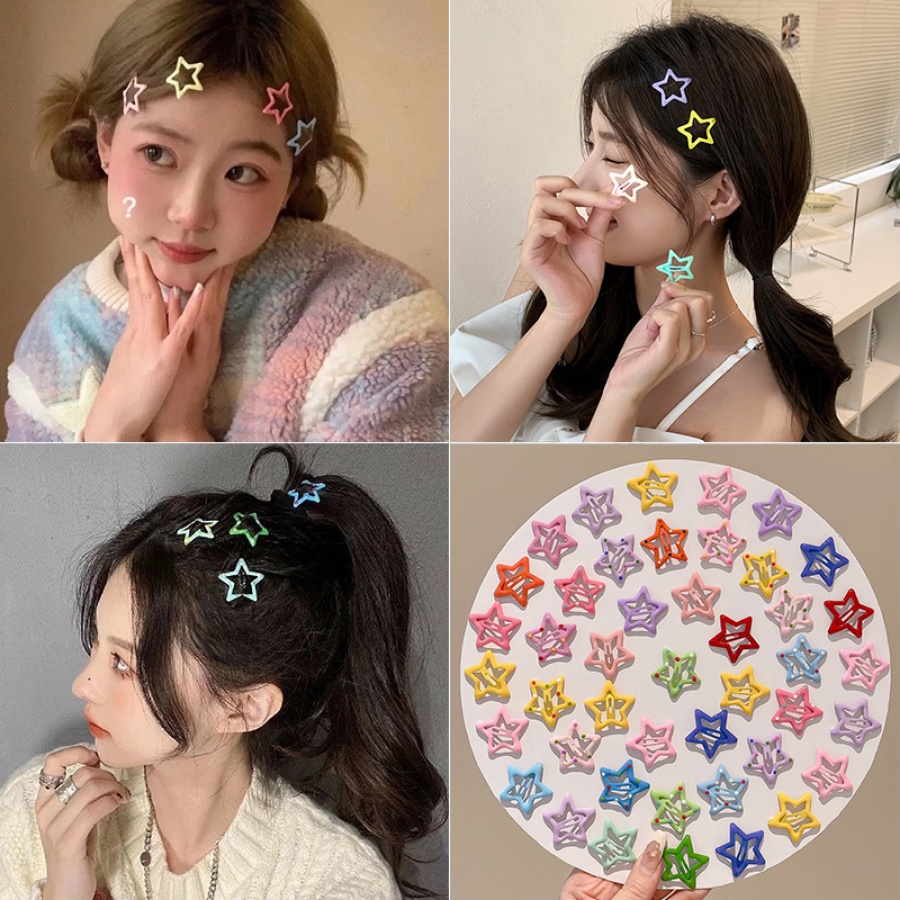 10pcs/set Korea Alloy Pentagram Jepit Rambut Lucu Manis Gadis Hair Clip Side Clip Aksesoris Rambut