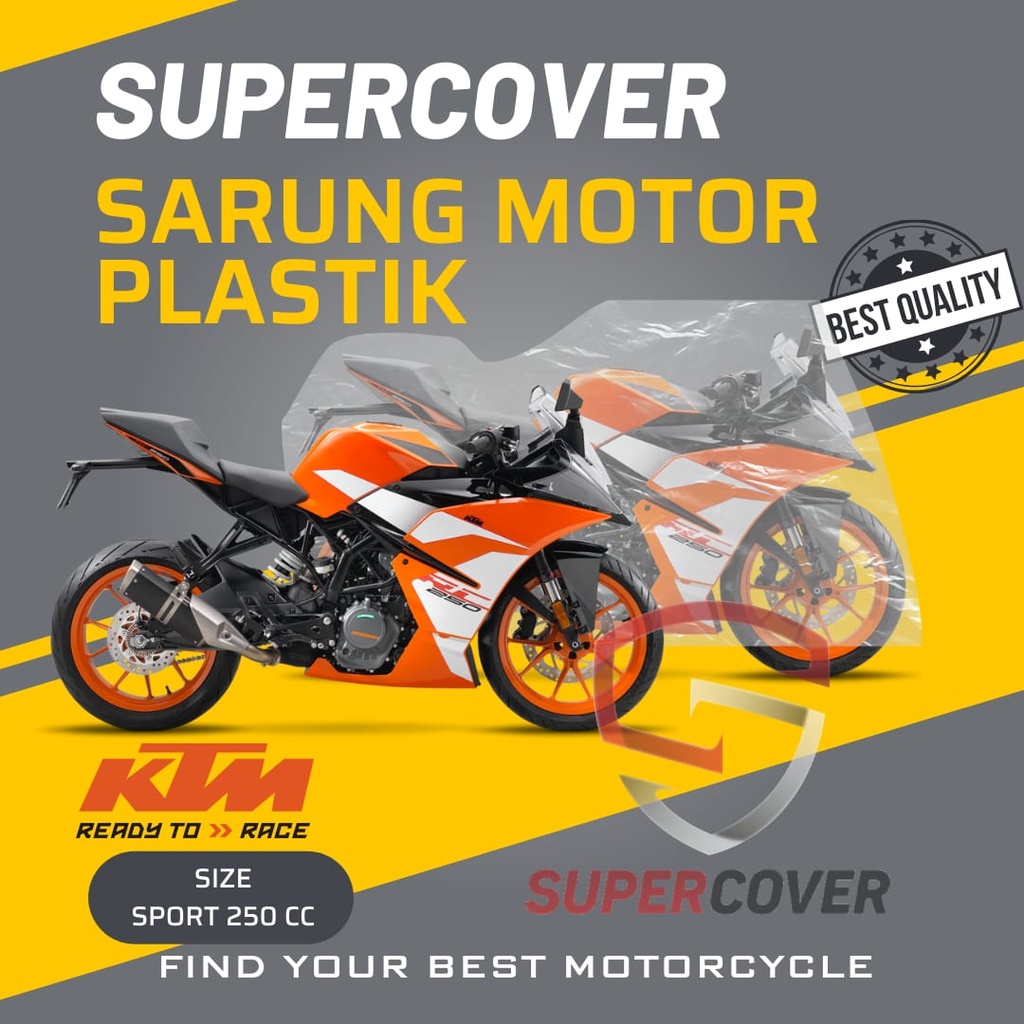 Cover / Sarung Motor KTM Sport 250 cc ,Super Cover Plastik Transparan