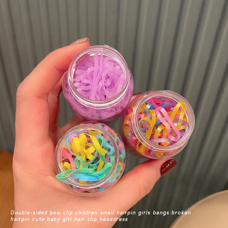 200pcs /Box Anak Bayi Aldult TPU Disposable Elastics Hair Bands Girls Ponytail Holder Karet Ikat Rambut