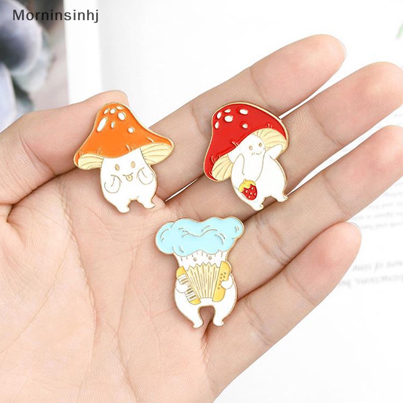 Mornin Fun Mushroom Enamel Pin Kreatif Fashion Bros Ransel Lencana Kerah Pin Hadiah id