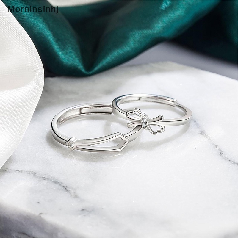 Mornin Cincin Pasangan Kreatif Ikatan Simpul Zirkon Cincin Fashion Segar Pembukaan Adjustable Geometris Jari Rings Untuk Pria Wanita Perhiasan Hadiah id