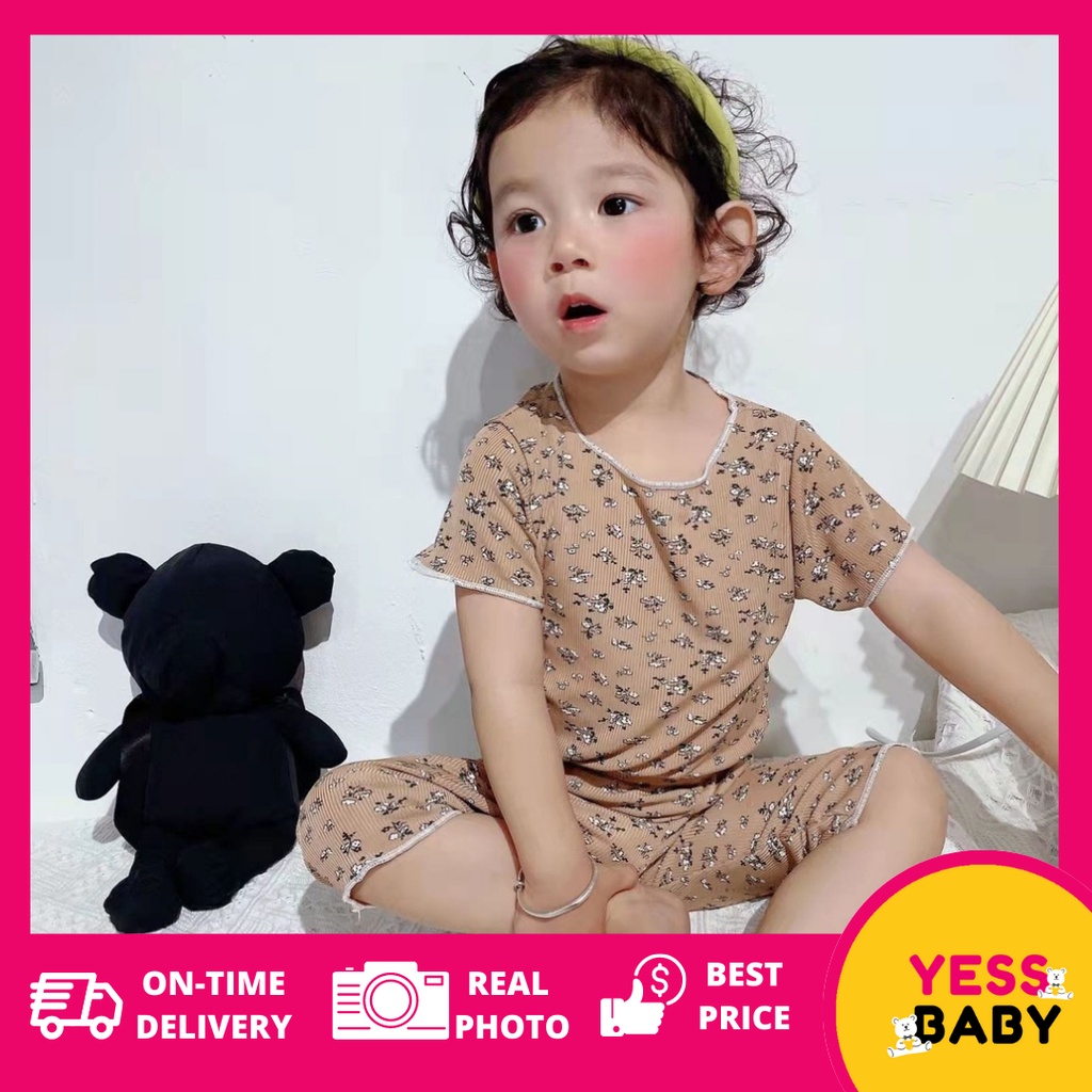 YESSBABY PIYAMA FLOWER 0-7tahun Piyama dua potong/pakaian kasual untuk anak/baju tidur anak/pakaian anak import