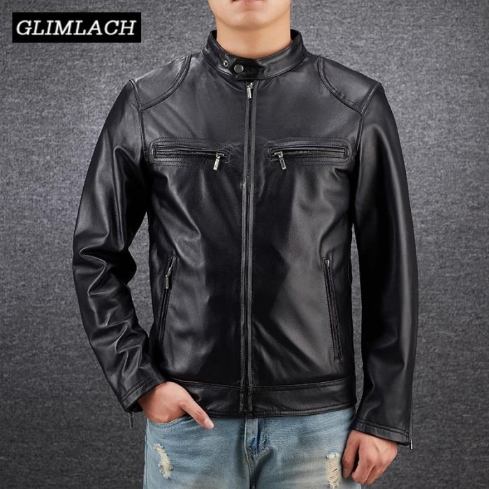 jaket kulit pria terbaru/ jaket kulit asli domba terbaru-jaket kulit elegan-jaket kulit Garut /jaket