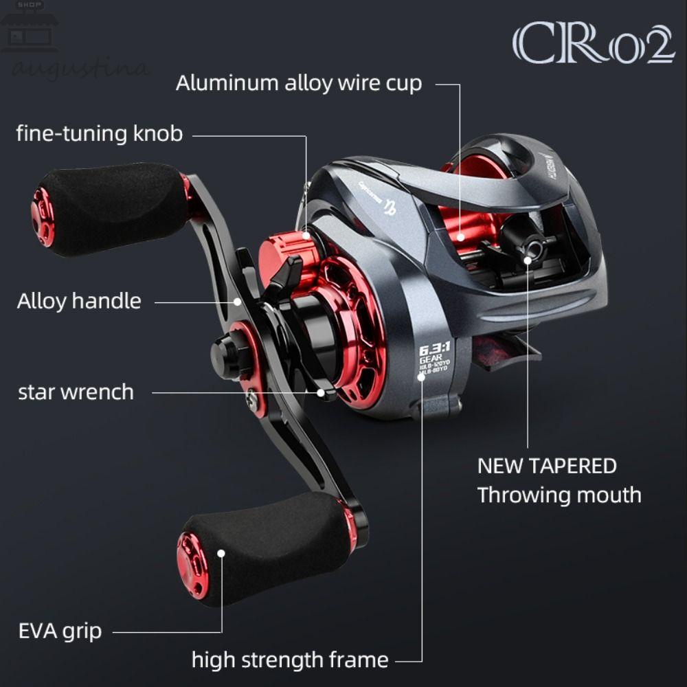 AUGUSTINA Augustina Baitcasting Reel Ultralight Fishing CR03 Fresh High Speed 6.3:1 Gulungan Pancing Garis Anti Meledak Air Asin