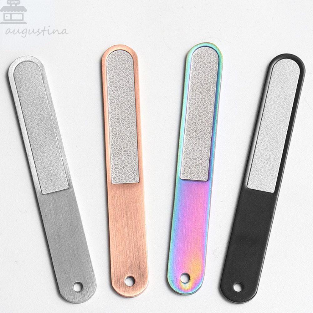 AUGUSTINA Agustina Nail Art Buffer Files Stainless Steel Tahan Lama Perawatan Kuku Salon Kuku Gerinda Manicuring Tools