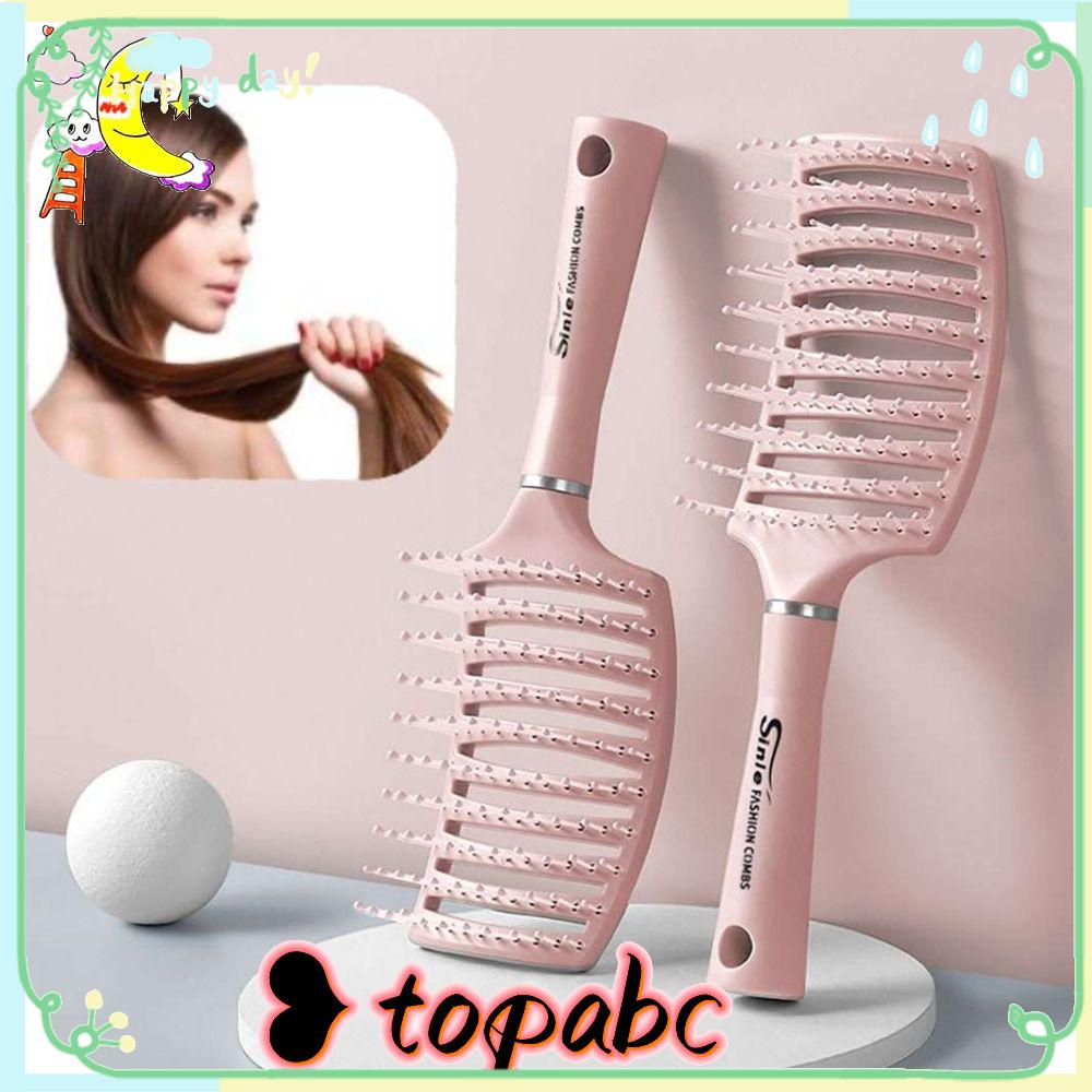 TOP 1pcs Sisir Rambut Profesional Pengeriting Gigi Lebar Dan Lurus Melengkung Hairdressing Styling Tools