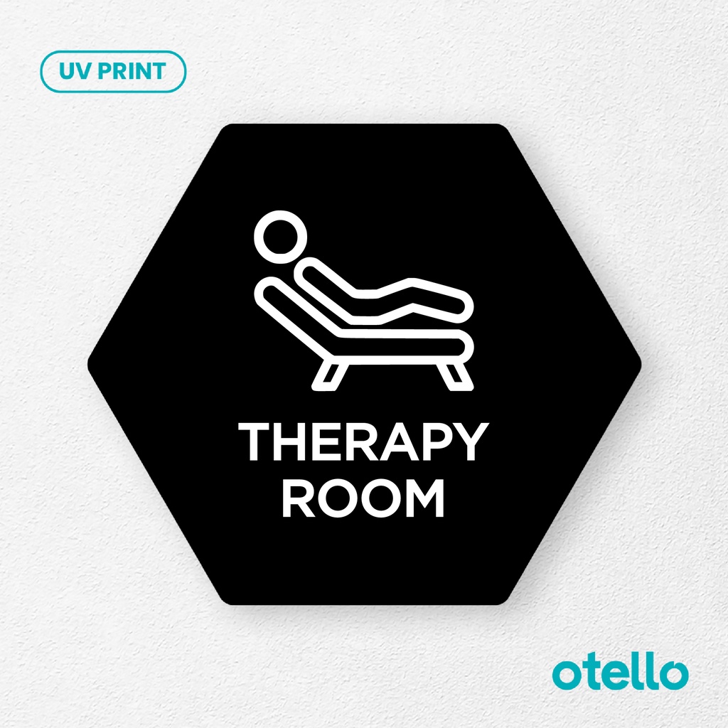 Therapy Room Signage Board Akrilik Tempel Dinding Papan Acrylic Sign Board Signage Tempel Dinding Tulisan Label Tanda Petunjuk Rambu Aklirik UV Print