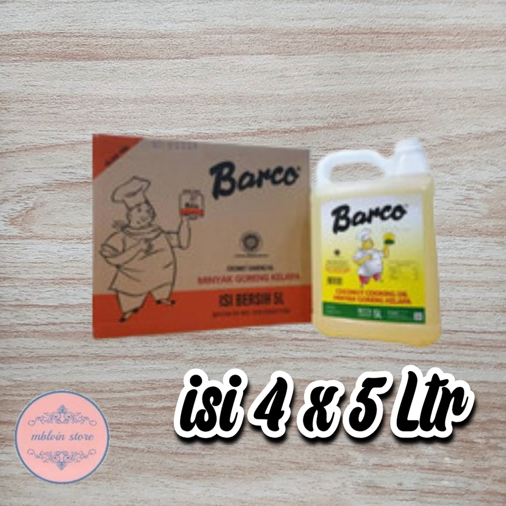 

Minyak Goreng Kelapa Barco 5 Literr Dus isi 4