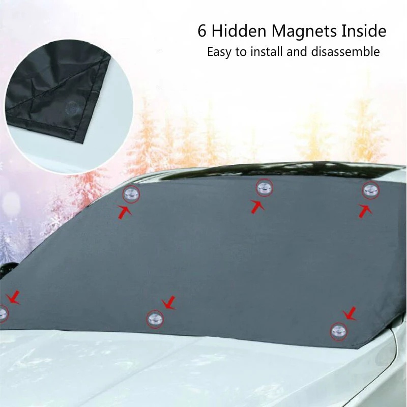 Universal Car Magnetic Sunshade Cover Kaca Depan Mobil Salju Sun Shade Waterproof Pelindung Cover Car Front Windscreen Cover