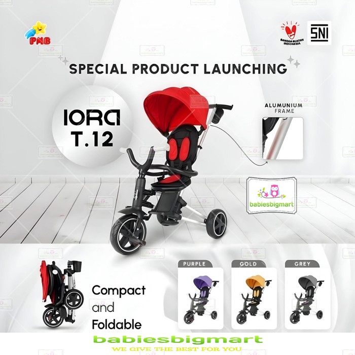 Sepeda Lipat Roda Tiga Anak IORA T12 Magic Bike Cabin Size