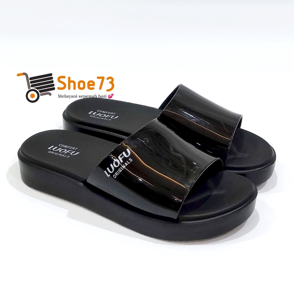 LUOFU E 7199 A2 - BW05 SIZE 36-40 ORIGINAL l Sandal Selop jelly wanita l Sendal kokop cewek impor