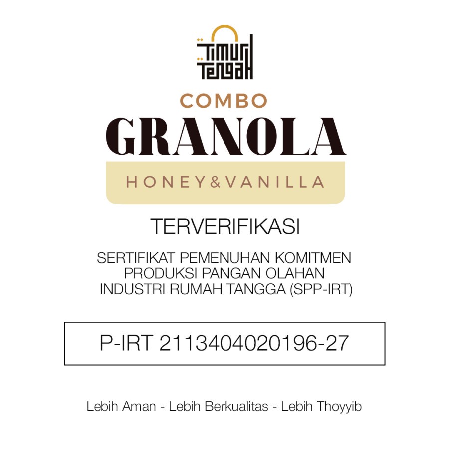 Timur Tengah Granola Vanilla Honey 500gr Sereal Makanan Sehat GARANSI ORIGINAL