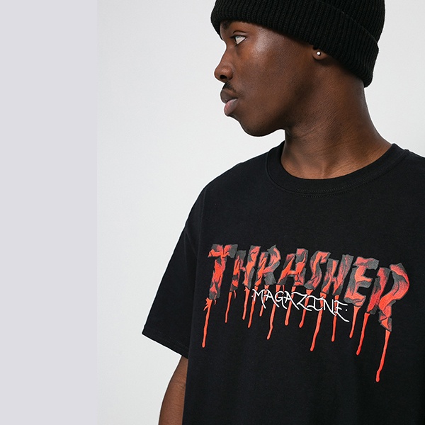 Thrasherr Blood Drip Black Tee