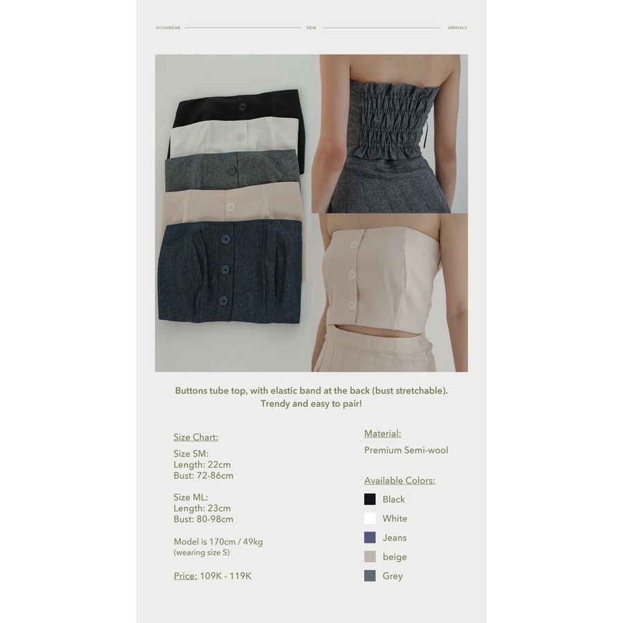 DAWN TUBE TOP | Crop Tanktop Camisole | Atasan Kemben Wanita | Basic Casual Tank top